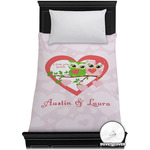 Valentine Owls Duvet Cover - Twin XL (Personalized)