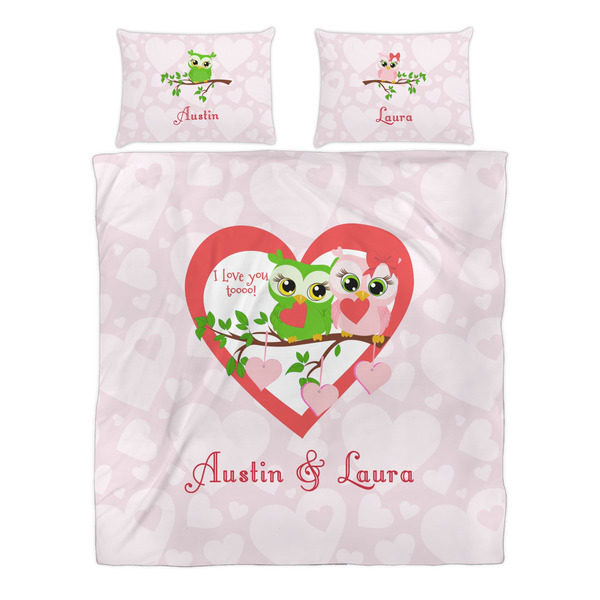 Valentine Owls Duvet cover Set - Queen - Alt Approval