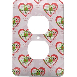 Valentine Owls Electric Outlet Plate (Personalized)