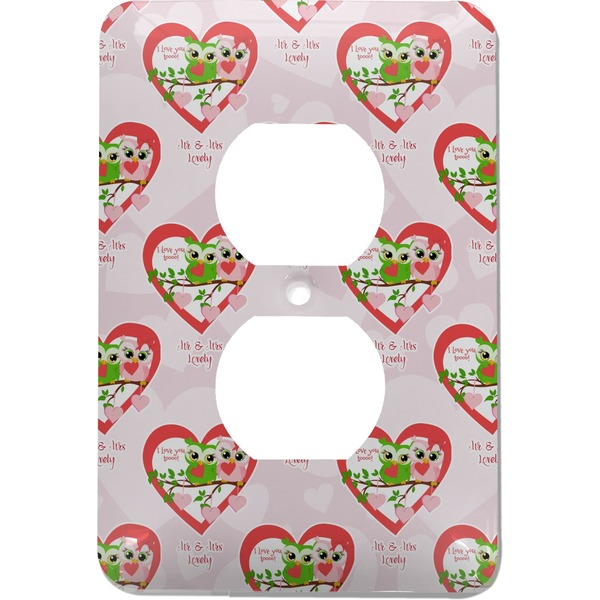 Custom Valentine Owls Electric Outlet Plate (Personalized)