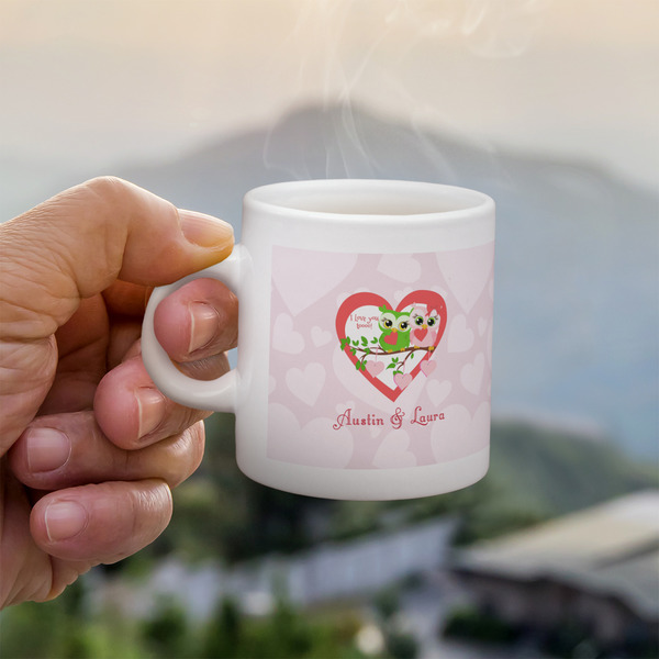 Custom Valentine Owls Single Shot Espresso Cup - Single (Personalized)