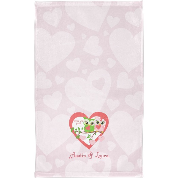 Valentine Owls Finger Tip Towel - Full View