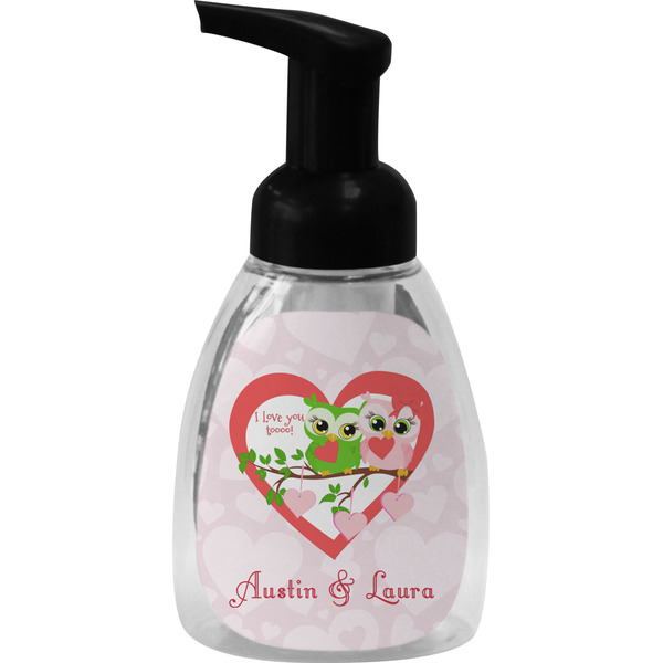 Custom Valentine Owls Foam Soap Bottle - Black (Personalized)