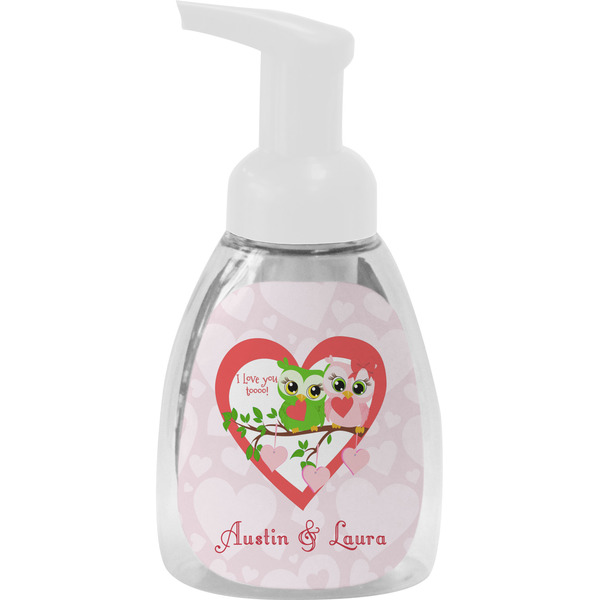 Custom Valentine Owls Foam Soap Bottle - White (Personalized)