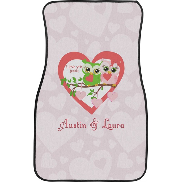 Valentine Owls Front Seat Car Mat