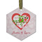 Valentine Owls Frosted Glass Ornament - Hexagon