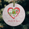 Valentine Owls Frosted Glass Ornament - Round (Lifestyle)