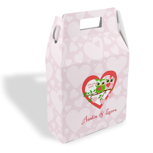 Custom Valentine Owls Gable Favor Box (Personalized)