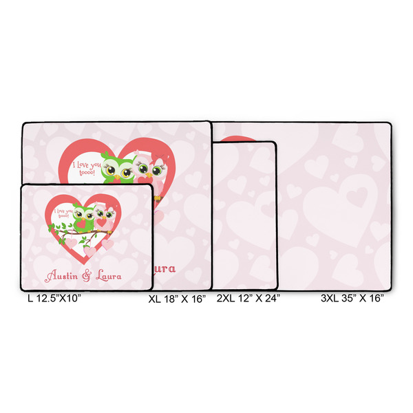 Valentine Owls Gaming Mats - SIZE CHART