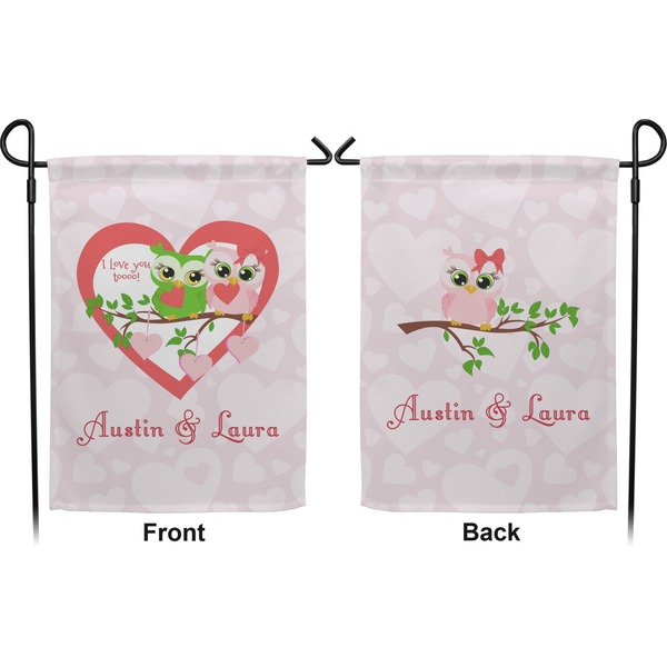 Valentine Owls Garden Flag - Double Sided Front and Back