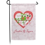 Valentine Owls Small Garden Flag - Double Sided w/ Couple's Names