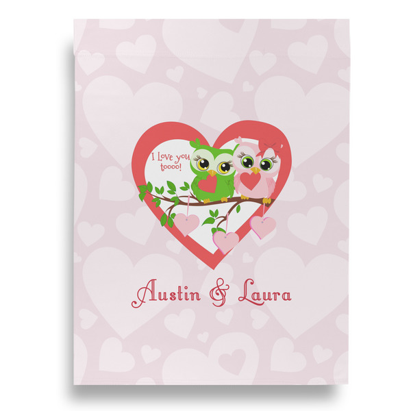 Valentine Owls Garden Flags - Large - Single Sided - FRONT