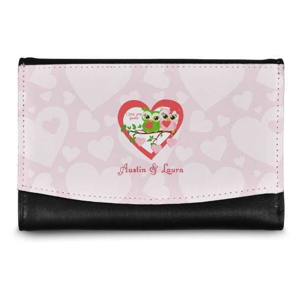Custom Valentine Owls Genuine Leather Women's Wallet - Small (Personalized)