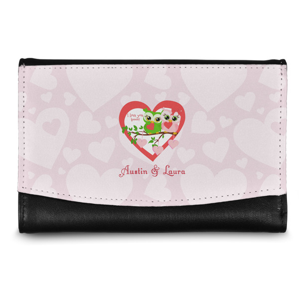 Custom Valentine Owls Genuine Leather Women's Wallet - Small (Personalized)