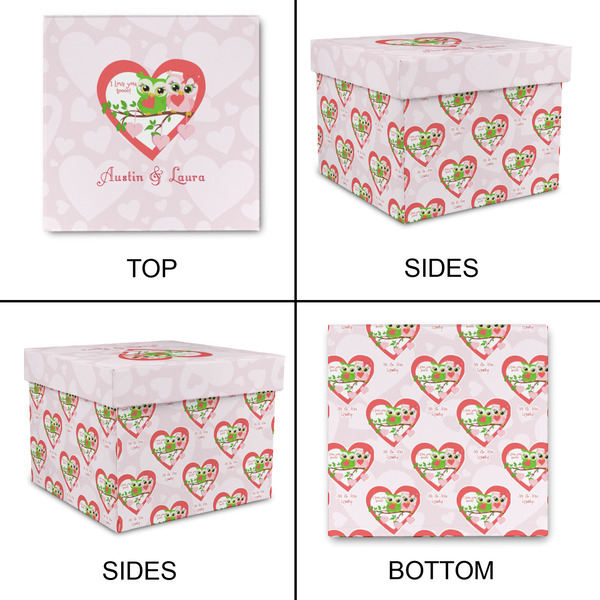 Valentine Owls Gift Boxes with Lid - Canvas Wrapped - Small - Approval