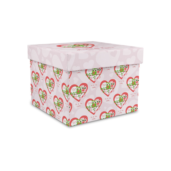 Custom Valentine Owls Gift Box with Lid - Canvas Wrapped - Small (Personalized)