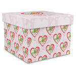 Valentine Owls Gift Box with Lid - Canvas Wrapped - XX-Large (Personalized)