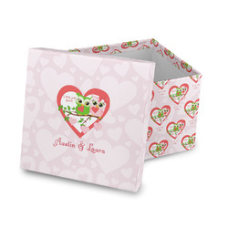 Valentine Owls Gift Box with Lid - Canvas Wrapped (Personalized)