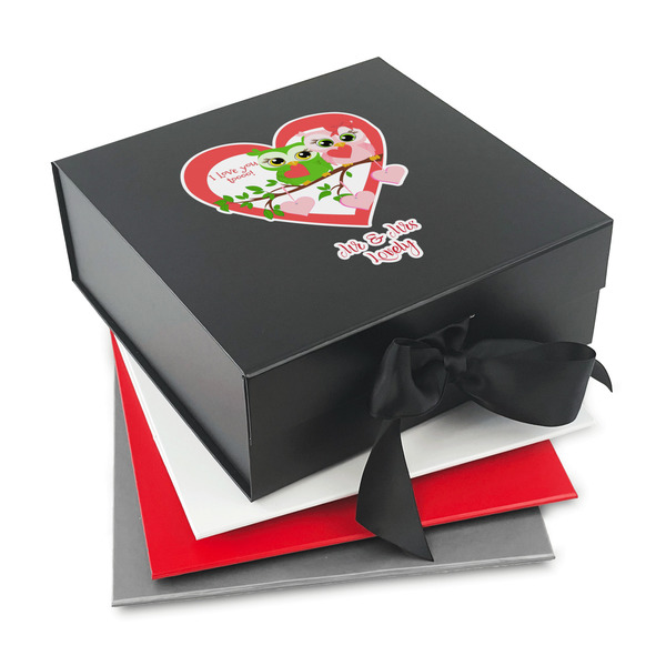 Custom Valentine Owls Gift Box with Magnetic Lid (Personalized)