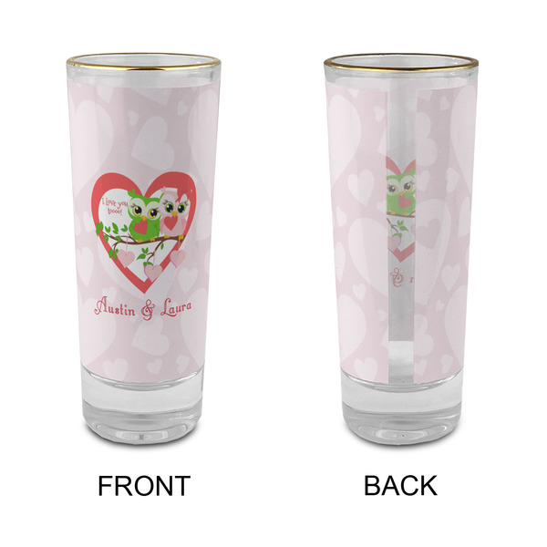 Valentine Owls Glass Shot Glass - 2 oz - Single - APPROVAL