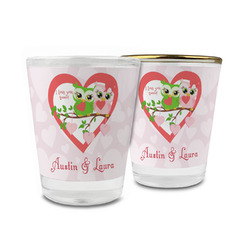 Valentine Owls Glass Shot Glass - 1.5 oz (Personalized)
