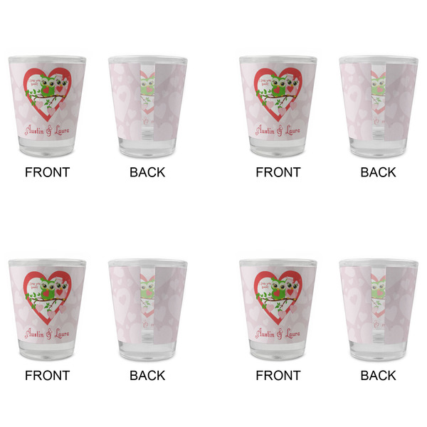 Valentine Owls Glass Shot Glass - Standard - Set of 4 - APPROVAL