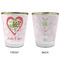 Valentine Owls Glass Shot Glass - with gold rim - APPROVAL