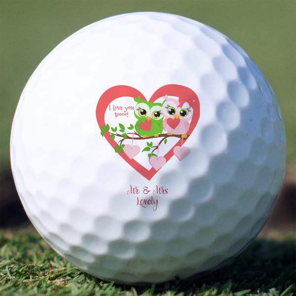 Custom Valentine Owls Golf Balls - Titleist Pro V1 - Set of 3 (Personalized)
