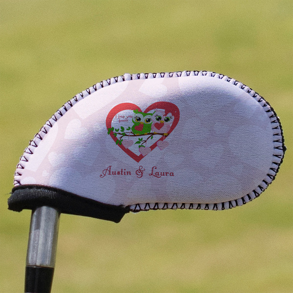 Custom Valentine Owls Golf Club Iron Cover (Personalized)