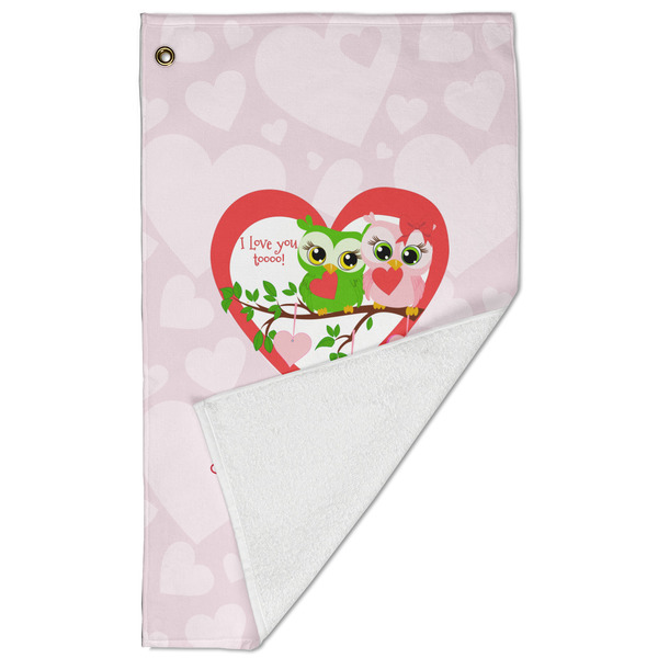 Valentine Owls Golf Towel - Folded (Large)