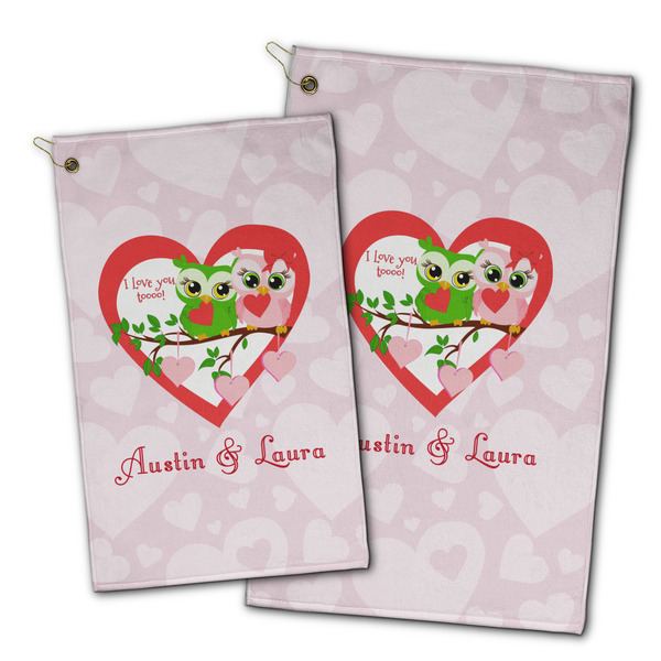 Valentine Owls Golf Towel - PARENT (small and large)
