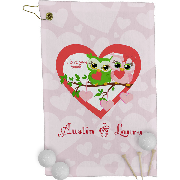 Valentine Owls Golf Towel (Personalized)