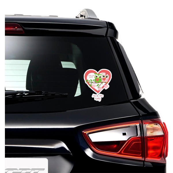 Valentine Owls Graphic Car Decal (On Car Window)