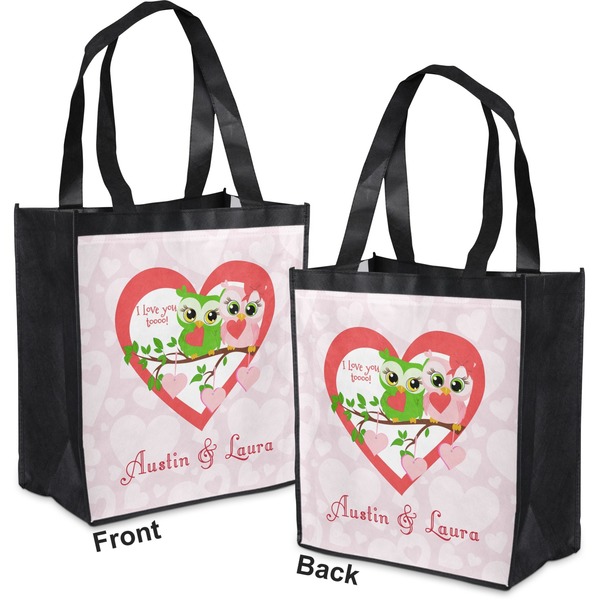 Valentine Owls Grocery Bag - Apvl