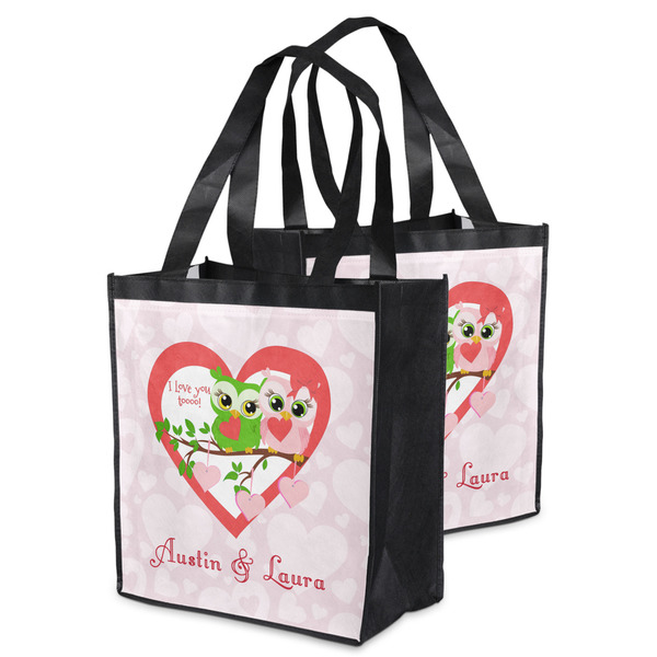 Valentine Owls Grocery Bag - MAIN