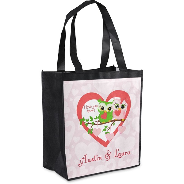 Custom Valentine Owls Grocery Bag (Personalized)