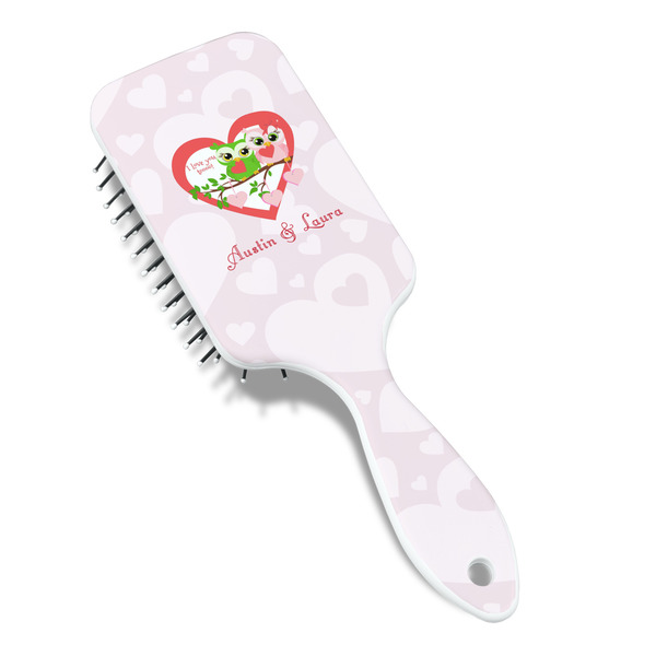 Valentine Owls Hair Brush - Angle View