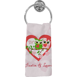 Valentine Owls Hand Towel - Full Print (Personalized)