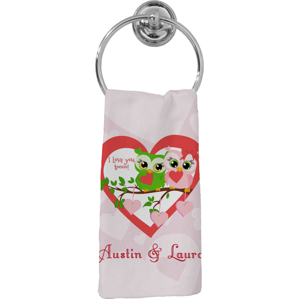 Custom Valentine Owls Hand Towel - Full Print (Personalized)