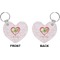 Valentine Owls Heart Keychain (Front + Back)