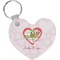 Valentine Owls Heart Plastic Keychain w/ Couple's Names