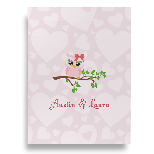 Valentine Owls House Flags - Double Sided - BACK