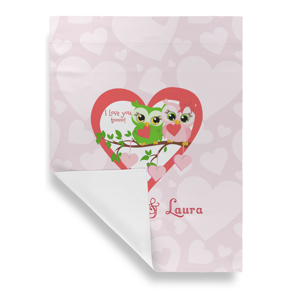 Valentine Owls House Flags - Single Sided - FRONT FOLDED