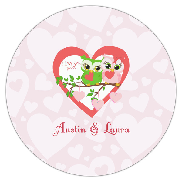 Valentine Owls Icing Circle - Large - Single