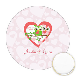 Valentine Owls Printed Cookie Topper - 2.5" (Personalized)