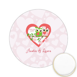 Valentine Owls Printed Cookie Topper - 2.15" (Personalized)