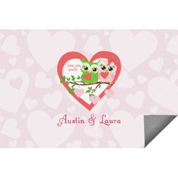 Valentine Owls Indoor / Outdoor Rug - 2'x3' (Personalized)