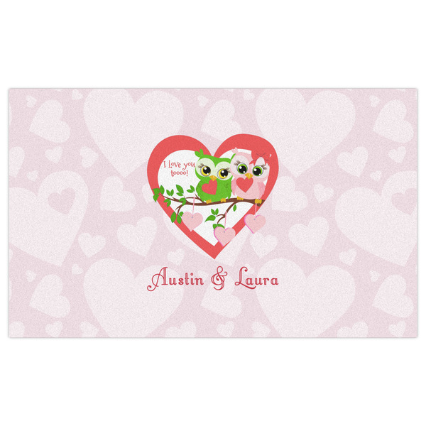 Valentine Owls Indoor / Outdoor Rug - 3'x5' - Front Flat