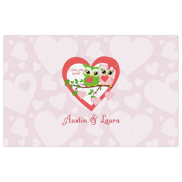 Valentine Owls Indoor / Outdoor Rug - 5'x8' - Front Flat