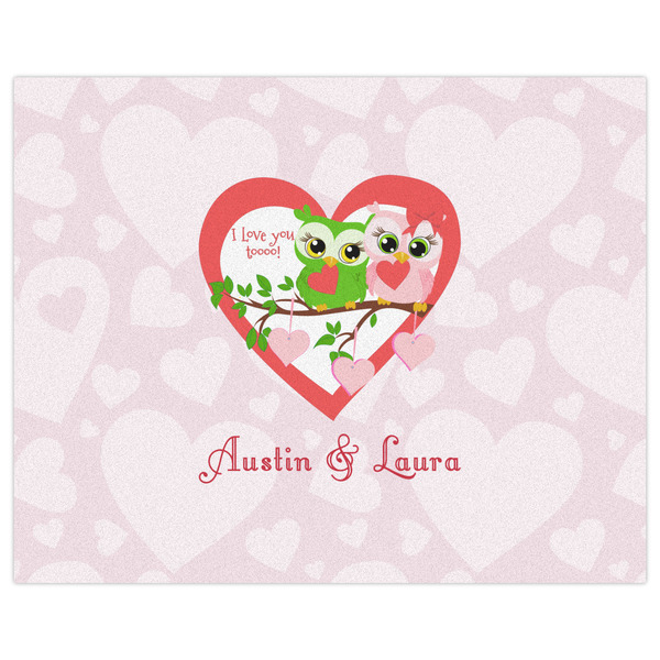 Valentine Owls Indoor / Outdoor Rug - 8'x10' - Front Flat